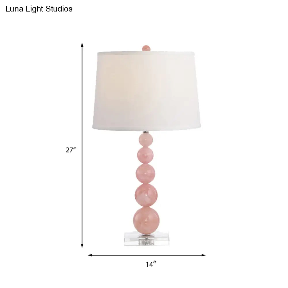 Modern Pink Barrel Nightstand Lamp With Task Lighting 1 Bulb For Bedroom