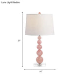 Modern Pink Barrel Nightstand Lamp With Task Lighting 1 Bulb For Bedroom