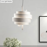 Modern Pink/Green/White Twirling Pendant Lamp - Stylish Metallic Hanging Light Fixture For Dining