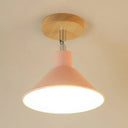 Modern Pink & Orange Ceiling Light: Stylish Semi-Flush Mount For Corridor