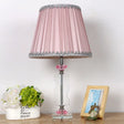 Modern Pink Table Lamp: 1 Head Living Room Desk Light With Pleated Fabric Shade