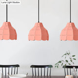 Modern Pink/White/Black Scallop Dome Ceiling Pendant Light - Metal Hanging Lamp Kit