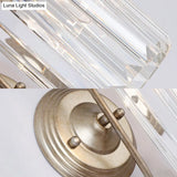 Modern Prismatic Crystal Cylinder Wall Light Fixture - Gold/Black Mount