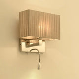 Modern Rectangle Fabric Led Wall Sconce In Beige / B