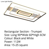 Modern Rectangle/Square/Circle Acrylic Led Ceiling Light White Color Black Remote Control For Living
