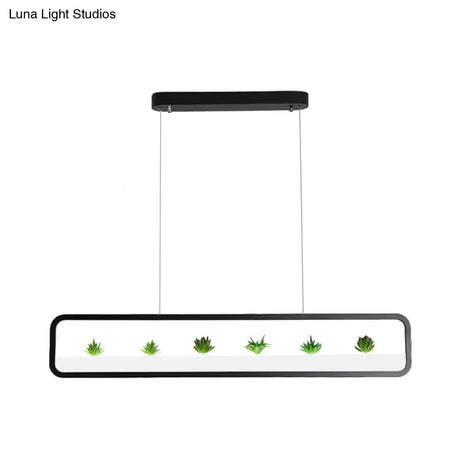 Modern Rectangular Acrylic Island Chandelier - Led Dining Room Ceiling Light (27.5/39 Long)