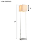 Modern Rectangular Floor Lamp In Beige With Metal Base - Perfect For Reading