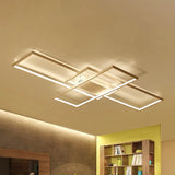 Modern Rectangular Flush Mount Led Light Fixture In Warm/White/Natural Acrylic Finish
