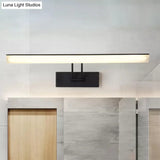 Modern Rectangular Wall Light - Black/White 16.5/20.5 W Led Acrylic Vanity Lighting Warm/White For