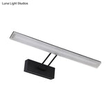 Modern Rectangular Wall Light - Black/White 16.5/20.5 W Led Acrylic Vanity Lighting Warm/White For
