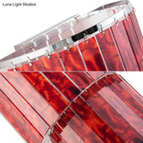 Modern Red Prism Wall Sconce - 2-Light Acrylic And Steel Lamp For Living Room