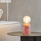 Modern Red Tubular Table Lamp With Plug-In Cord