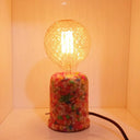 Modern Red Tubular Table Lamp With Plug-In Cord