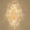 Modern Rhombus Clear Crystal 4-Light Sconce: Stylish Flush Wall Mounted Lamp