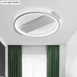 Modern Ring Acrylic Flush Light: 18’/25.5’ Wide Led Ceiling Fixture For Living Room (Black/White)