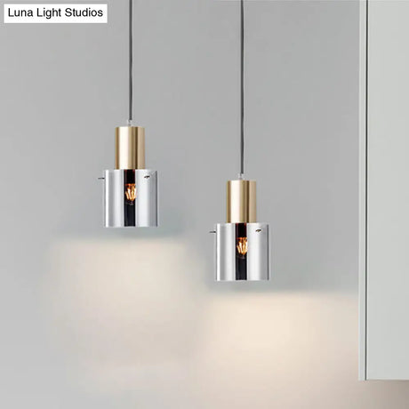 Modern Rose Gold/Gold Bottle Pendant Lamp - Smoky Grey Glass Ceiling Hang Light For Kitchen Bar