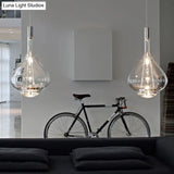Modern Rose Gold/Clear/Smoke Glass Pendant Light - Beaker-Inspired Shape | 1-Light Dining Room