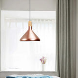 Modern Rose Gold Pyramid Pendant Lamp For Study Room / 10.5’