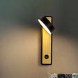 Modern Rotatable 1-Light Round Wooden Led Wall Sconce Lamp In Black/White Warm/White Light Black /
