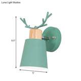 Modern Rotatable Macaron Green Wall Sconce - 1 Head Metal Lamp For Foyer
