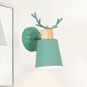 Modern Rotatable Macaron Green Wall Sconce - 1 Head Metal Lamp For Foyer