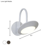 Modern Rotatable Urn Wall Sconce Lamp In Metallic White/Coffee With Led Lighting And Gooseneck Arm