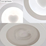 Modern Round Acrylic Flush Mount Light Led - 8’/16.5’/20.5’ Wide Lamp With Heart Pattern Warm/White