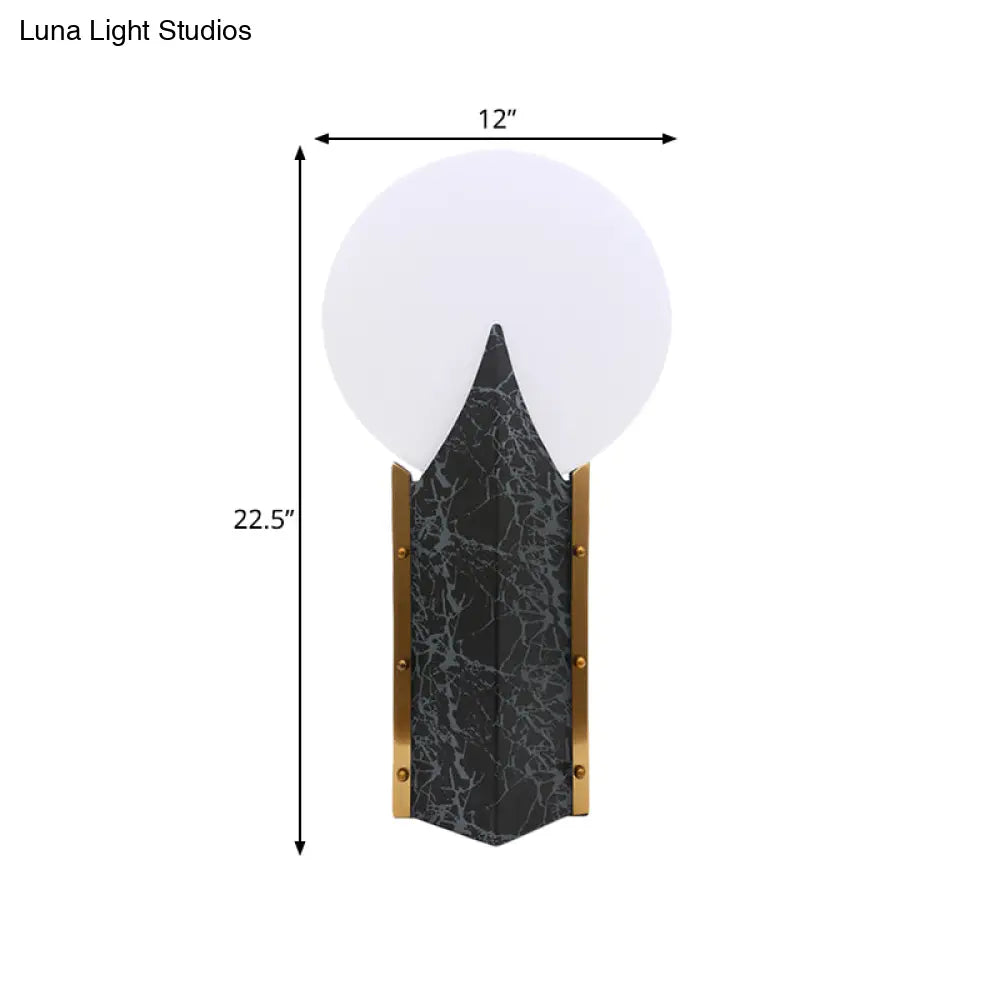Modern Round Acrylic Nightstand Light - Black Table Lamp With Creative Design And Stainless Steel