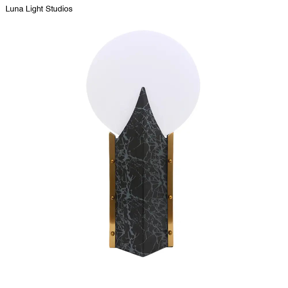 Modern Round Acrylic Nightstand Light - Black Table Lamp With Creative Design And Stainless Steel