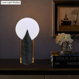 Modern Round Acrylic Nightstand Light - Black Table Lamp With Creative Design And Stainless Steel