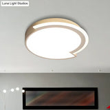 Modern Round Flushmount Ceiling Fixture - White Acrylic Multiple Sizes Warm/White