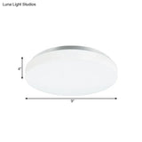 Modern Round Led Ceiling Light With Acrylic Shade - Metal White 7.5’/9’/12’ Dia Flush Mount