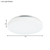 Modern Round Led Ceiling Light With Acrylic Shade - Metal White 7.5’/9’/12’ Dia Flush Mount