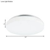 Modern Round Led Ceiling Light With Acrylic Shade - Metal White 7.5’/9’/12’ Dia Flush Mount