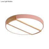 Modern Round Led Flush Mount Light In Macaron-Inspired Colors For Living Room Ceiling