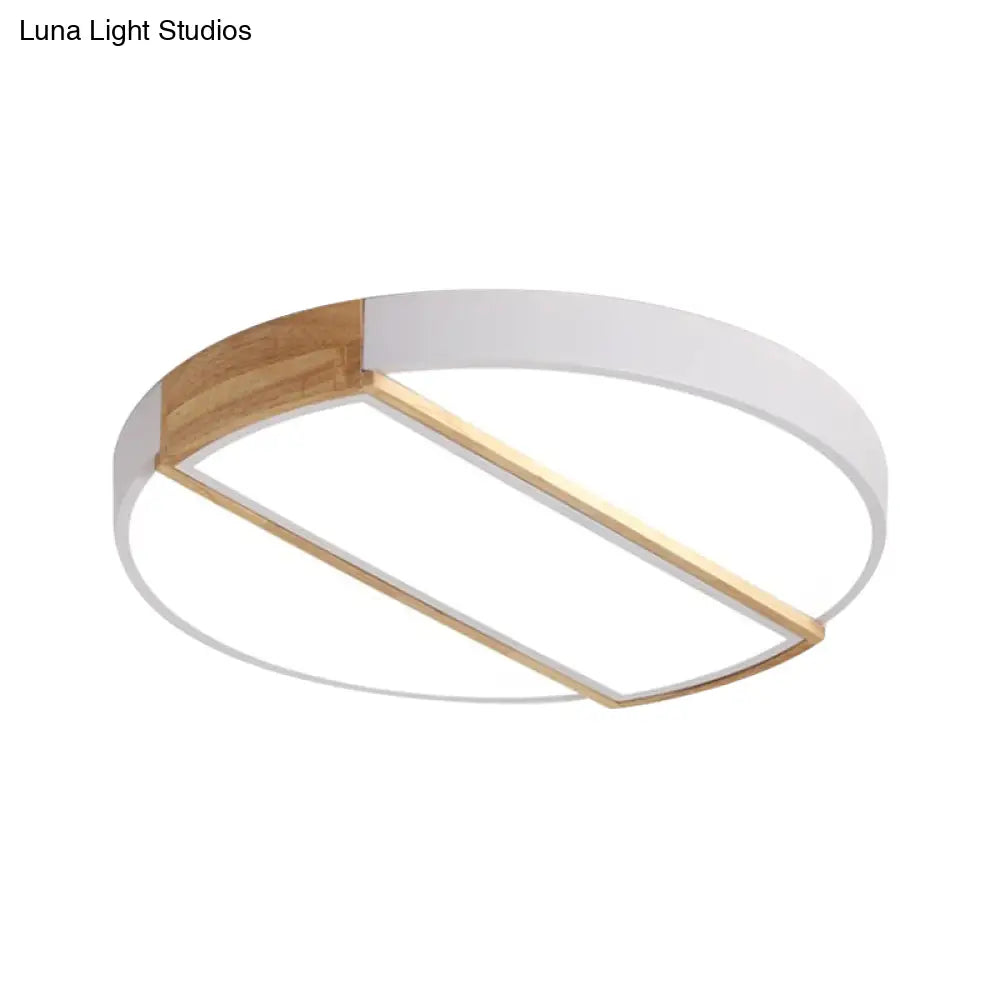 Modern Round Led Flush Mount Light In Macaron-Inspired Colors For Living Room Ceiling