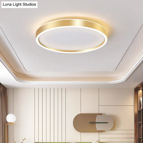 Modern Round Shade Led Flush Mount Acrylic Ceiling Lighting For Living Room