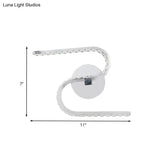 Modern S-Shape Wall Mounted Led Bedside Sconce In Chrome With Acrylic Shade Warm/White Light