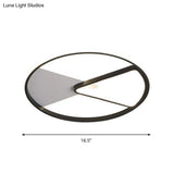 Modern Sector Frame Flushmount Led Bedroom Light - 16.5’/20.5’ Acrylic Black/White/Warm White