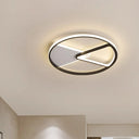 Modern Sector Frame Flushmount Led Bedroom Light - 16.5’/20.5’ Acrylic Black/White/Warm White