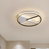 Modern Sector Frame Flushmount Led Bedroom Light - 16.5’/20.5’ Acrylic Black/White/Warm White