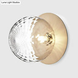 Modern Semi Flush Mount Ceiling Lamp With Ball Glass Shade - 1 Bulb Aisle Lighting