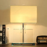 Modern Shaded Desk Light: White Table Lamp With Pull Chain - 10.5/13 Wide Fabric Shade Dual Bulb