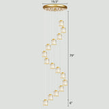 Modern Shaded Glass Multi-Light Pendant For Living Room Ceiling 15 / Gold