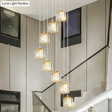 Modern Shaded Glass Multi-Light Pendant For Living Room Ceiling