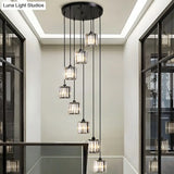 Modern Shaded Glass Multi-Light Pendant For Living Room Ceiling