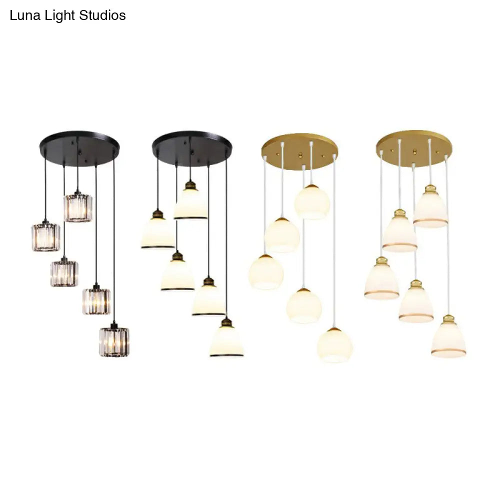 Modern Shaded Glass Multi-Light Pendant For Living Room Ceiling