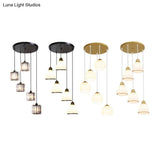 Modern Shaded Glass Multi-Light Pendant For Living Room Ceiling