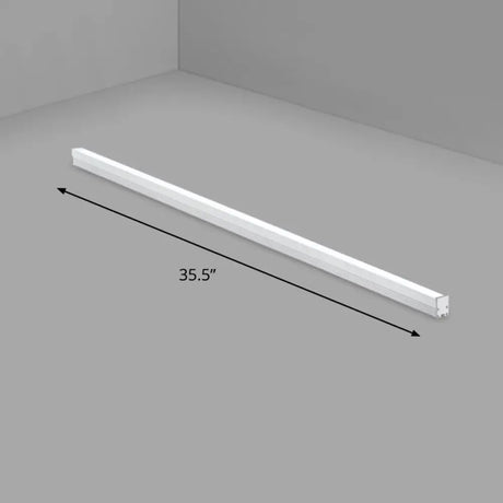 Modern Silver Finish Led Ceiling Light Fixture For Office - Aluminum Rod Shape Flushmount / 35.5’