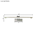 Modern Silver Finish Linear Wall Mount Led Stainless Steel Vanity Lamp For Bedroom - 16/23.5 Width